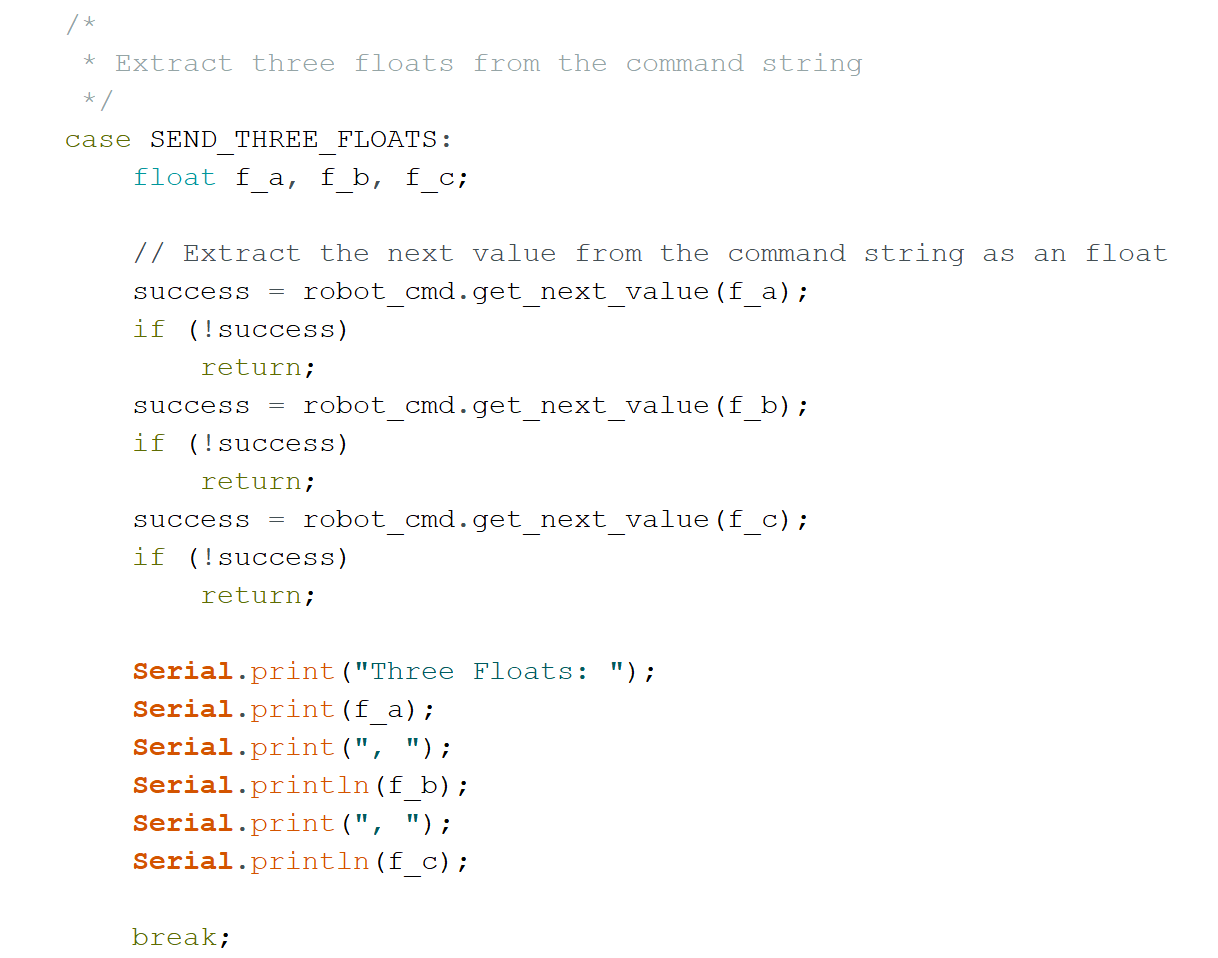 Arduino 3 Floats code